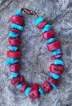 Men's Turquoise & Coral Bracelet