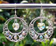 Sold Swarovski Crystal Hearts Earrings