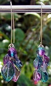 Teal & Purple Twist Earrings
