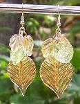 Czech Glass Leaf Earrings