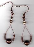 Copper Pearl Loop earrings