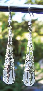 Silver Frost Torch Earrings