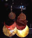 Large Tri-Color Shell Drop Earrings