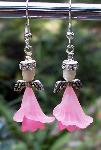 Sold Swarovski Crystal & Pink Acrylic Angel Earrings