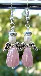 Swarovski Crystal & Pink Glass Angel Earrings