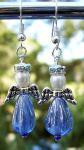 Swarovski Crystal & Blue Glass Angel Earrings