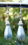 Swarovski Crystals with Blue Glass Pearl Earrings