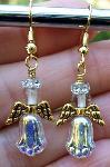 Swarovski Crystal & TulipAB Glass Angel Earrings