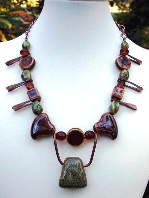 Handmade Copper & Ceramic Necklace