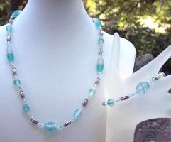 Aqua Swirl Necklace & Bracelet Set