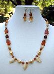 Amber Glow Necklace & Earring Set