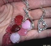 Pink Hearts & Leaves Necklace